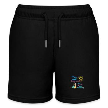 I'm not slow... I'm enjoying the moment - Kids Organic Sweat Shorts by Stanley/Stella - black - Front
