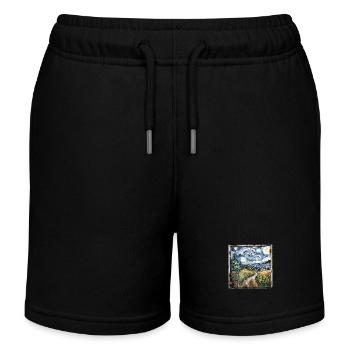 Graffiti Landschaft Felder Rost Metall Urban - Kinder Organic Joggingshorts Mini Bolter von Stanley/Stella - Schwarz - Vorne