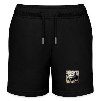 Graffiti Unke Kröte Frosch Rost Metall urban - Kinder Organic Joggingshorts Mini Bolter von Stanley/Stella - Schwarz - Vorne