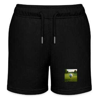 Sport - Golf, Golfball auf dem Abschlag - Kinder Organic Joggingshorts Mini Bolter von Stanley/Stella - Schwarz - Vorne