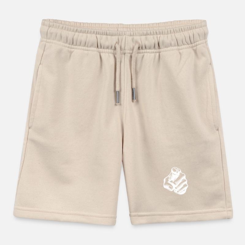 Hand with index finger finger pointing hand gesture Kids Organic Sweat Shorts by Stanley/Stella