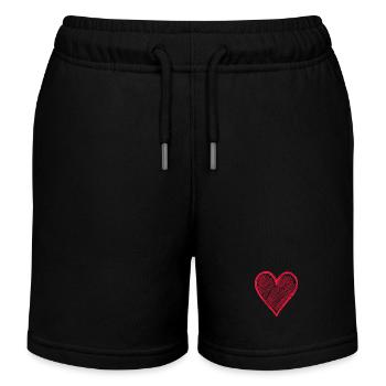 Sweet Coeur Dessiné à la Main - Short de jogging enfant bio Stanley/Stella - noir - Devant