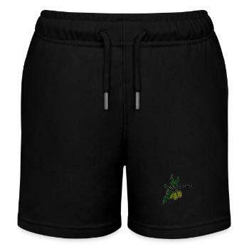 Olive branch - Kids Organic Sweat Shorts by Stanley/Stella - black - Front
