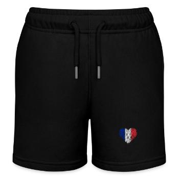 frankreich france - Kinder Organic Joggingshorts Mini Bolter von Stanley/Stella - Schwarz - Vorne