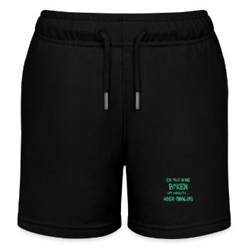 biken spruch biker - Kinder Organic Joggingshorts Mini Bolter von Stanley/Stella - Schwarz - Vorne