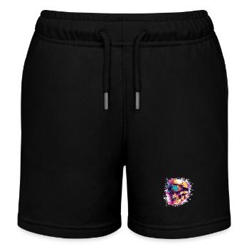 Ski Skull Ski Goggles - Kids Organic Sweat Shorts by Stanley/Stella - black - Front