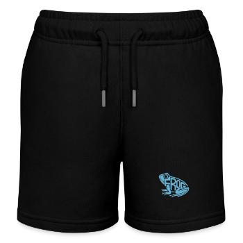Verspielte Frosch-Typografie - Kinder Organic Joggingshorts Mini Bolter von Stanley/Stella - Schwarz - Vorne