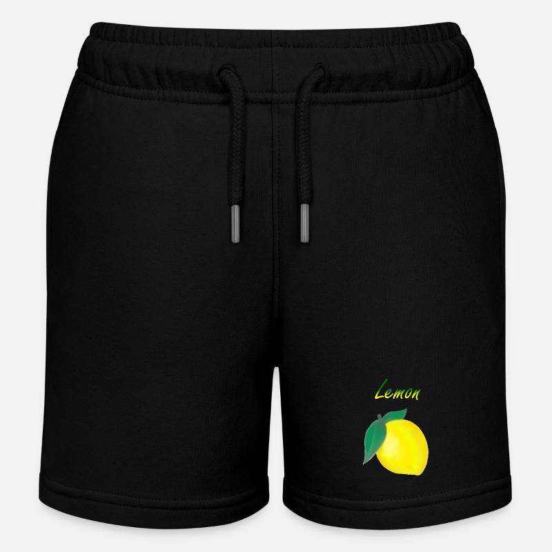 Citron / citron - Short de jogging enfant bio Stanley/Stella - noir