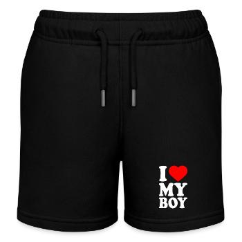 I love my boy - Kinder Organic Joggingshorts Mini Bolter von Stanley/Stella - Schwarz - Vorne