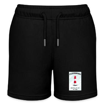Flensburg Leuchtturm Falshöft, Mehr als Punkte - Kinder Organic Joggingshorts Mini Bolter von Stanley/Stella - Schwarz - Vorne