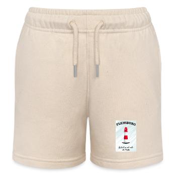 Flensburg Leuchtturm Falshöft, Mehr als Punkte - Kinder Organic Joggingshorts Mini Bolter von Stanley/Stella - Natur - Vorne