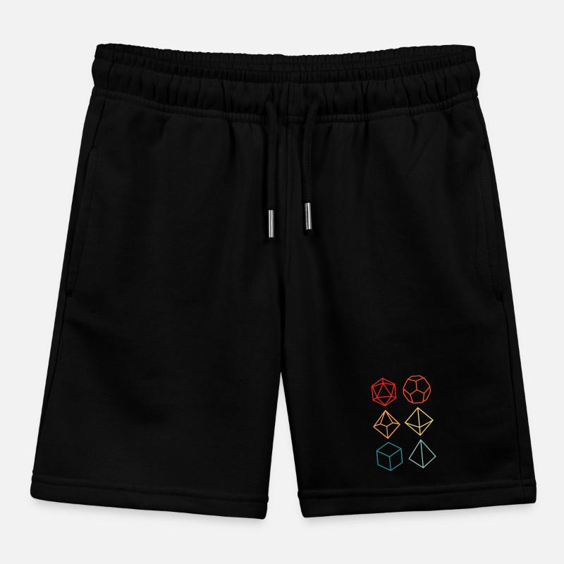 Dragon - Colorful silhouette game dice set Kids Organic Sweat Shorts by Stanley/Stella