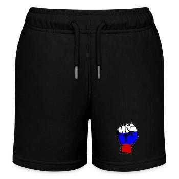 Drapeau de la Russie Symbole de la main du poing - Short de jogging enfant bio Stanley/Stella - noir - Devant