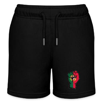 Drapeau du Portugal Symbole de la main du poing - Short de jogging enfant bio Stanley/Stella - noir - Devant