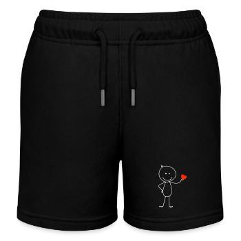 Hold My Heart - Geschenkidee zum Valentinstag - Kinder Organic Joggingshorts Mini Bolter von Stanley/Stella - Schwarz - Vorne