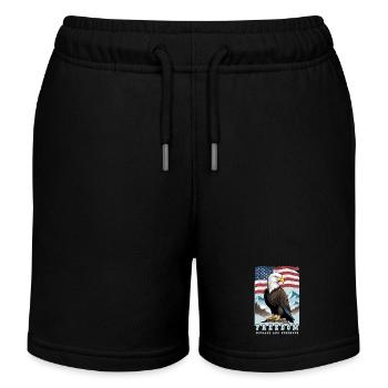 Weißkopfseeadler - Kinder Organic Joggingshorts Mini Bolter von Stanley/Stella - Schwarz - Vorne