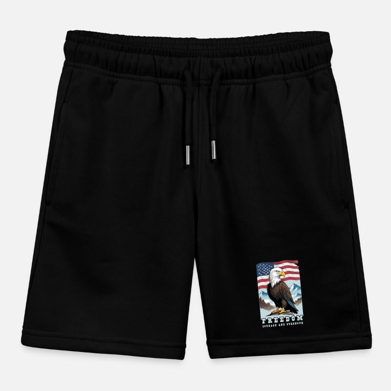 Bald eagle Kids Organic Sweat Shorts by Stanley/Stella