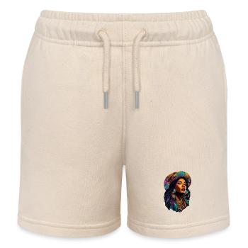 femme afro - beauté - Short de jogging enfant bio Stanley/Stella - écru doux - Devant