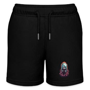 Goth E-Girl Düstere Anime Rosen Aesthetic - Kinder Organic Joggingshorts Mini Bolter von Stanley/Stella - Schwarz - Vorne