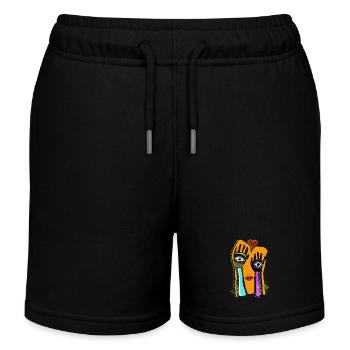 Auge Nase Mund - Kinder Organic Joggingshorts Mini Bolter von Stanley/Stella - Schwarz - Vorne