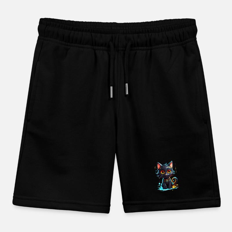 Black Kitty Kids Organic Sweat Shorts by Stanley/Stella