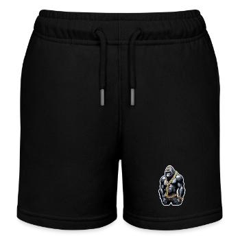 Gorilla mit Goldkette - Kinder Organic Joggingshorts Mini Bolter von Stanley/Stella - Schwarz - Vorne