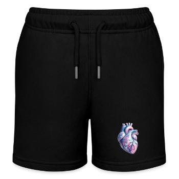Stylized Human Heart - Kids Organic Sweat Shorts by Stanley/Stella - black - Front