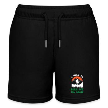 I Hike To Burn Off The Crazy - Kids Organic Sweat Shorts by Stanley/Stella - black - Front