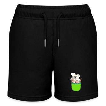 Sac Cochons Cuisiniers Cuire Porcelets - Short de jogging enfant bio Stanley/Stella - noir - Devant