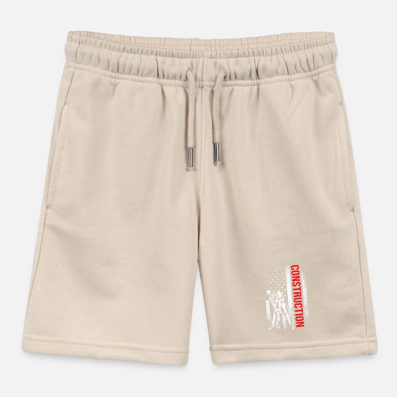 Construction worker construction site Kids Organic Sweat Shorts by Stanley/Stella