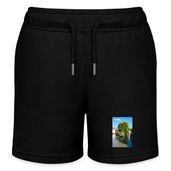 Stadtbild von Esslingen am Neckar von der Agnesbrücke aus - Kinder Organic Joggingshorts Mini Bolter von Stanley/Stella - Schwarz - Vorne