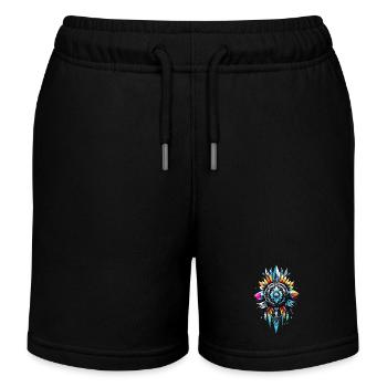 Geometrisches Stammessymbol - Kinder Organic Joggingshorts Mini Bolter von Stanley/Stella - Schwarz - Vorne