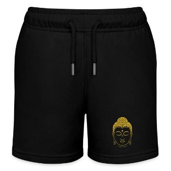 Contour Visage De Bouddha Stylisé Dans Un Or - Short de jogging enfant bio Stanley/Stella - noir - Devant