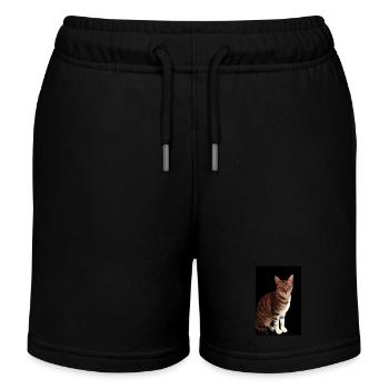 Chat chat chaton doux - Short de jogging enfant bio Stanley/Stella - noir - Devant