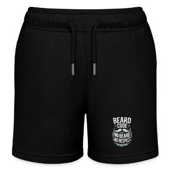 Beard Mustache Bearded Men - Kids Organic Sweat Shorts by Stanley/Stella - black - Front