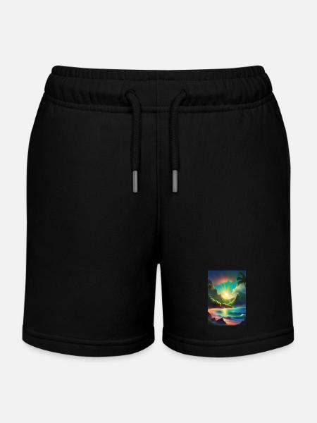 Lagon à Tahiti - Short de jogging enfant bio Stanley/Stella - noir