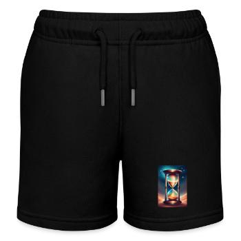 An hourglass on a desert sand - Kids Organic Sweat Shorts by Stanley/Stella - black - Front