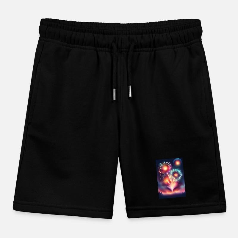 Sparkling and colorful firework celebration Kids Organic Sweat Shorts by Stanley/Stella