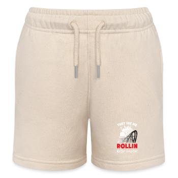 Ils me voient Rollin Montagnes russes - Short de jogging enfant bio Stanley/Stella - écru doux - Devant