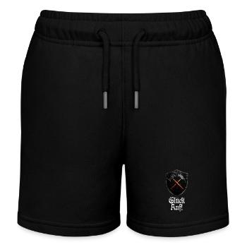 Good luck on logo mining miner mallet and iron - Kids Organic Sweat Shorts by Stanley/Stella - black - Front