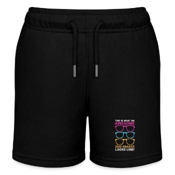 2. Klasse - Kinder Organic Joggingshorts Mini Bolter von Stanley/Stella - Schwarz - Vorne