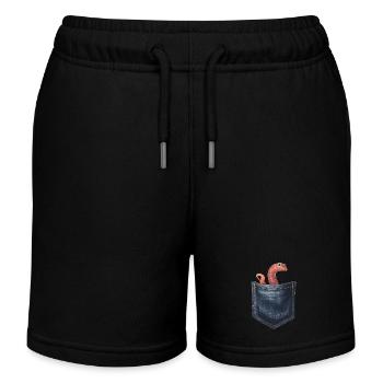 Wurm - Kinder Organic Joggingshorts Mini Bolter von Stanley/Stella - Schwarz - Vorne