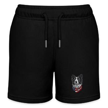 Border Collie - Kinder Organic Joggingshorts Mini Bolter von Stanley/Stella - Schwarz - Vorne