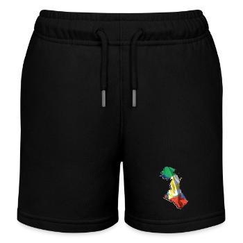 (RU) Drapeau du Daghestan en (RU) Carte du Daghestan - Short de jogging enfant bio Stanley/Stella - noir - Devant