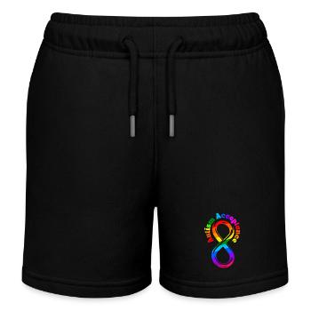 Not Less Autism Acceptance - Kids Organic Sweat Shorts by Stanley/Stella - black - Front