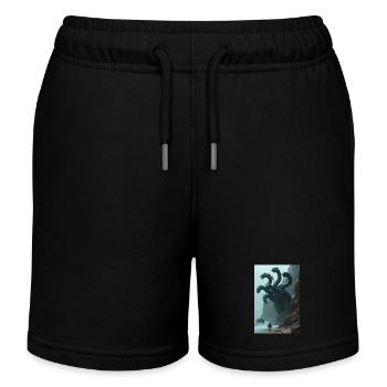 Scylla greek mythology Multi-headed sea monster - Kids Organic Sweat Shorts by Stanley/Stella - black - Front