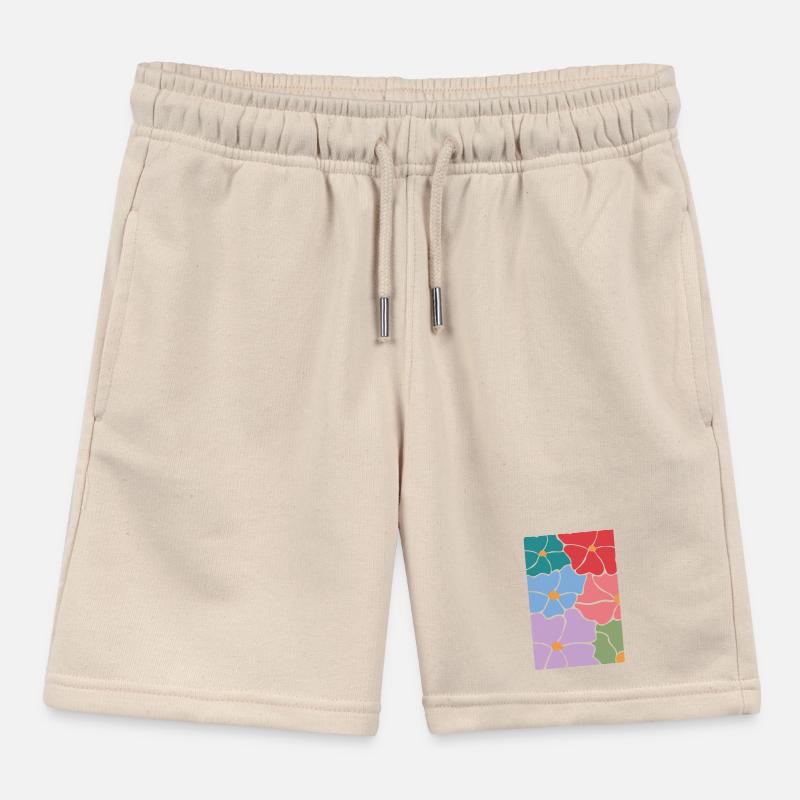 Boho Flora Flowers Kids Organic Sweat Shorts by Stanley/Stella