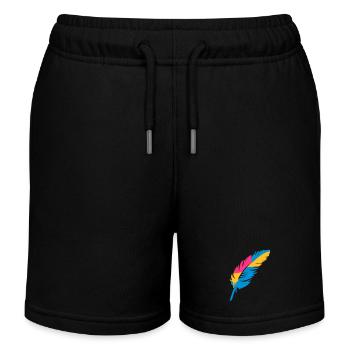 A colorful feather - Kids Organic Sweat Shorts by Stanley/Stella - black - Front