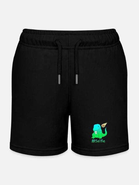 Dinosaure selfie drôle - Short de jogging enfant bio Stanley/Stella - noir
