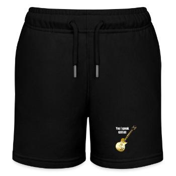 Yes I speak guitar saying 'Yes I speak - Kids Organic Sweat Shorts by Stanley/Stella - black - Front